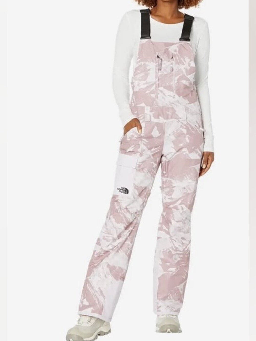 The North Face Women's Freedom Camo Bib hiking Overalls with Black Straps